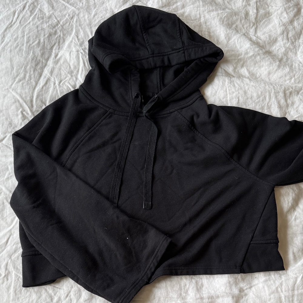athleta Black Cropped Hoodie